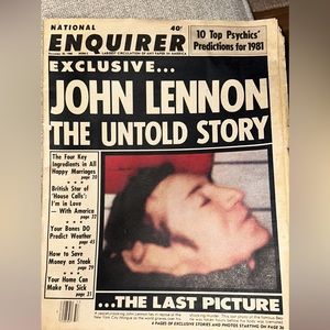 Enquirer magazine with John Lennon
